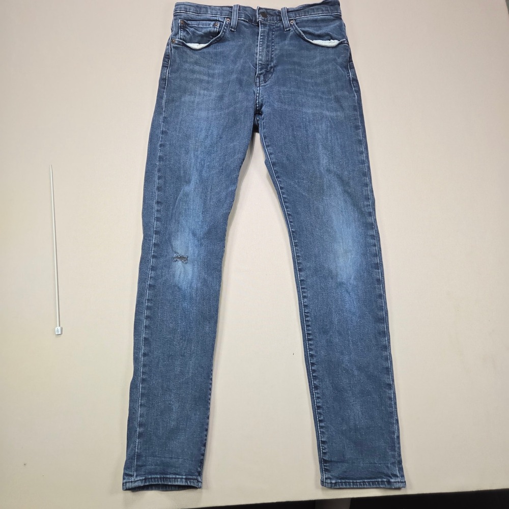 Levi Strauss & Co Big E 512 Slim Fit Dark‎ Wash Jeans Mens Size 32x32 Distressed